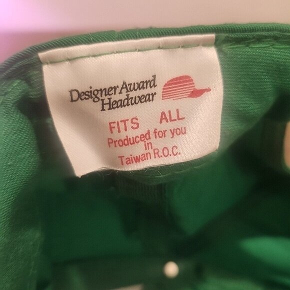 Vintage BLANK Green Hat Snapback Cap Adjustable Designer Award Headwear - Picture 6 of 6